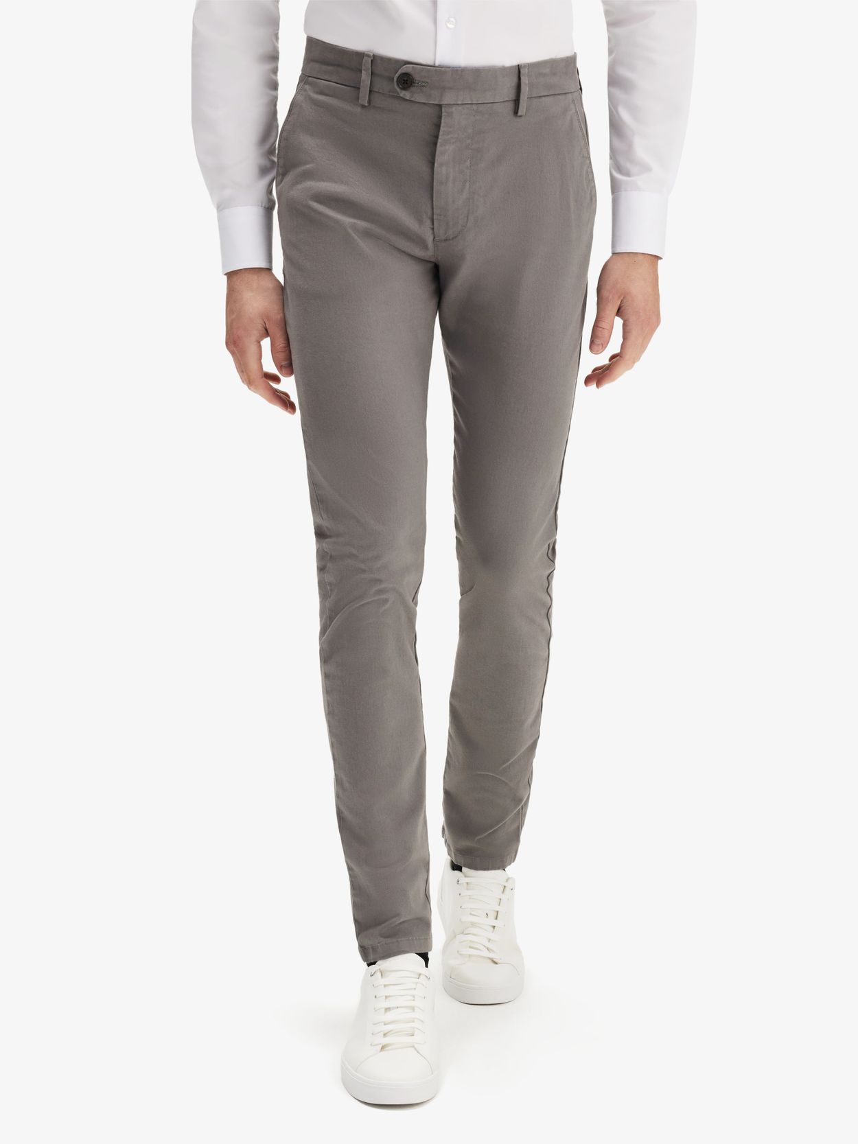 Lichtgrijze Slim Fit Chino