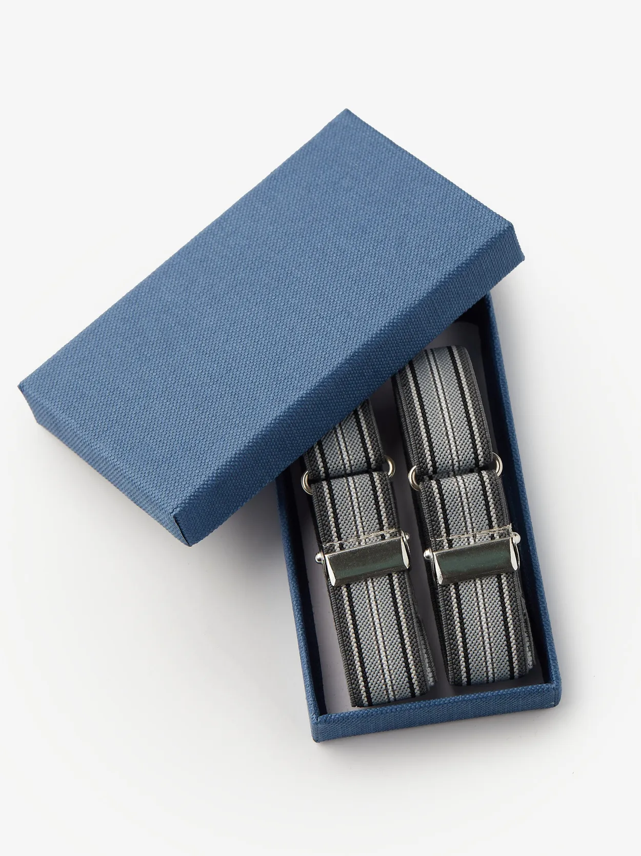 Grey & Blue Sleeve Garters Textile