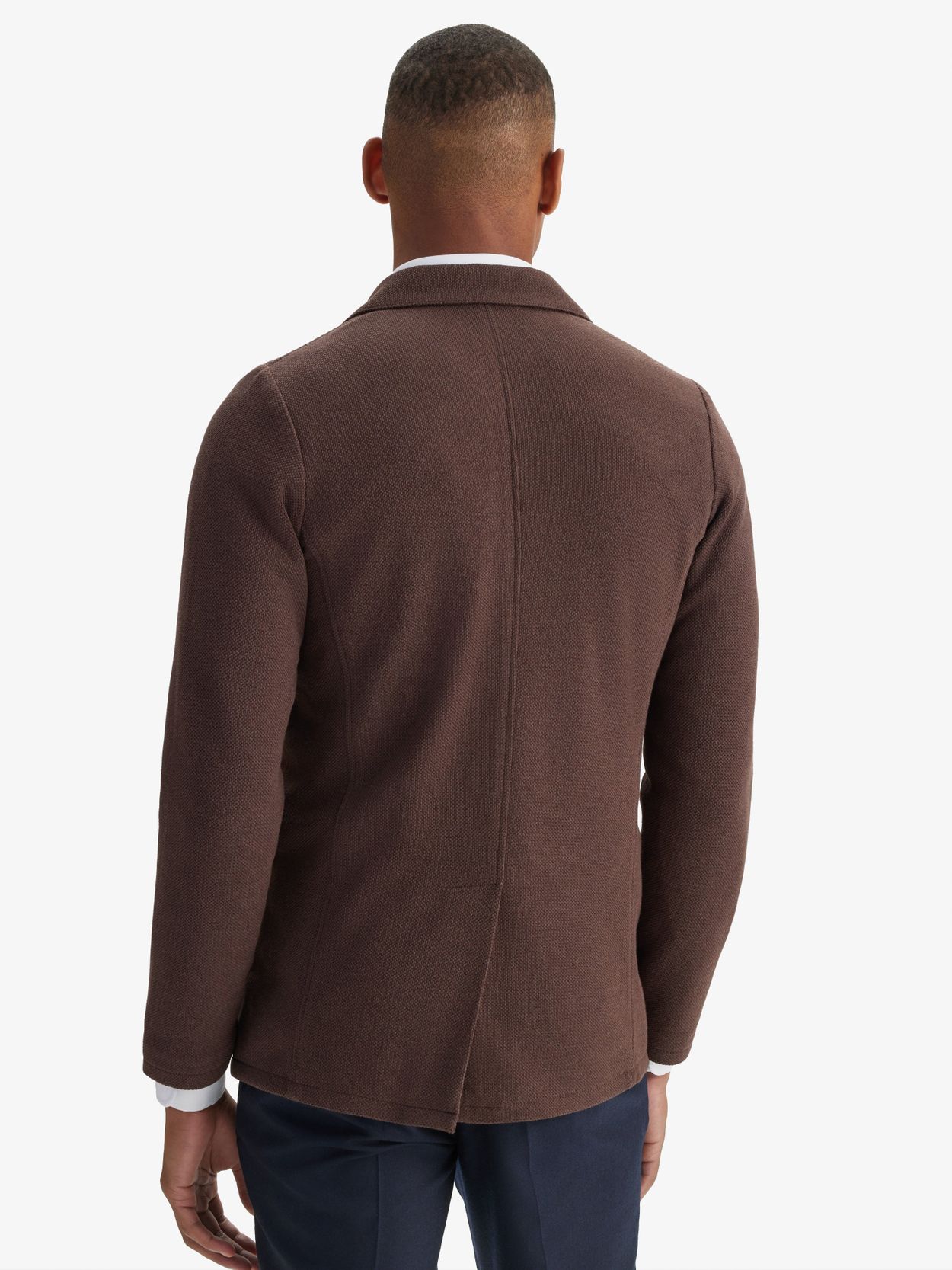 【Kheiki】 BROWN \"Collarless Knit Jacket\" Kheiki】 BROWN 