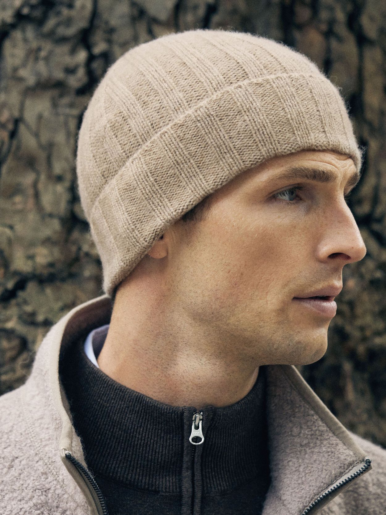 Beige Wool Beanie