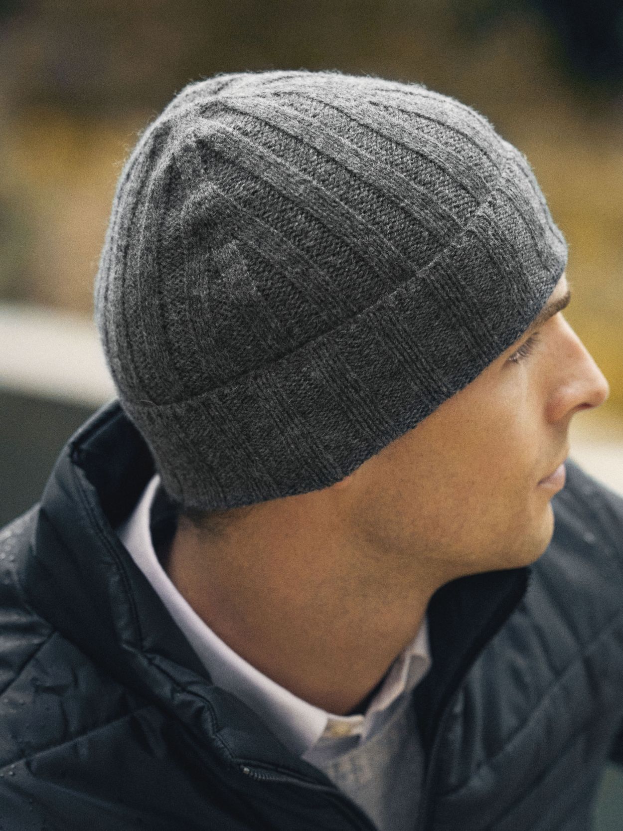 Mens grey store wool hat