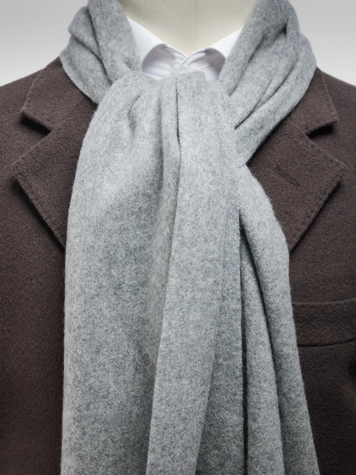 Light Grey Winter Scarf Wool