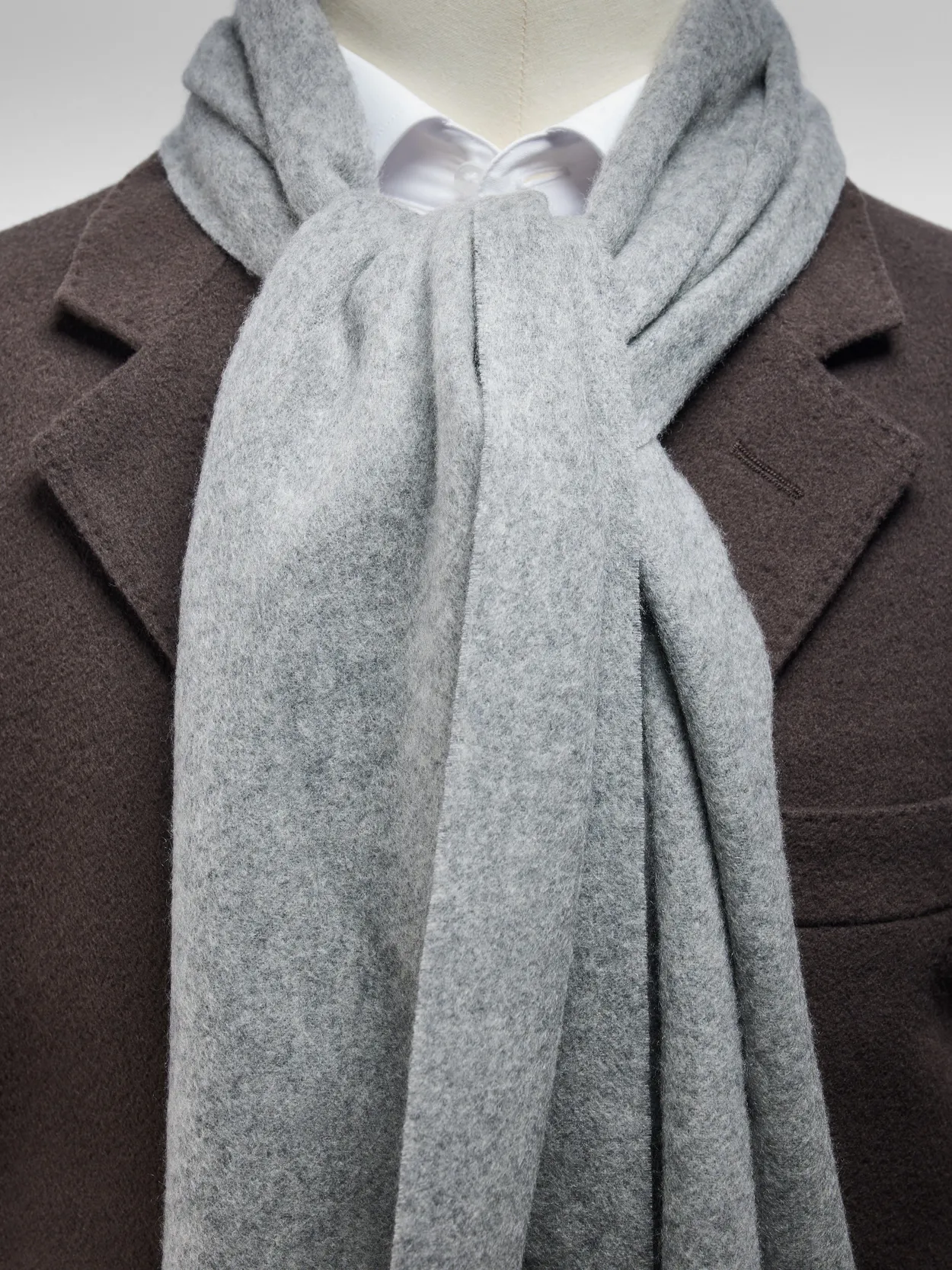 Light Grey Winter Scarf Wool