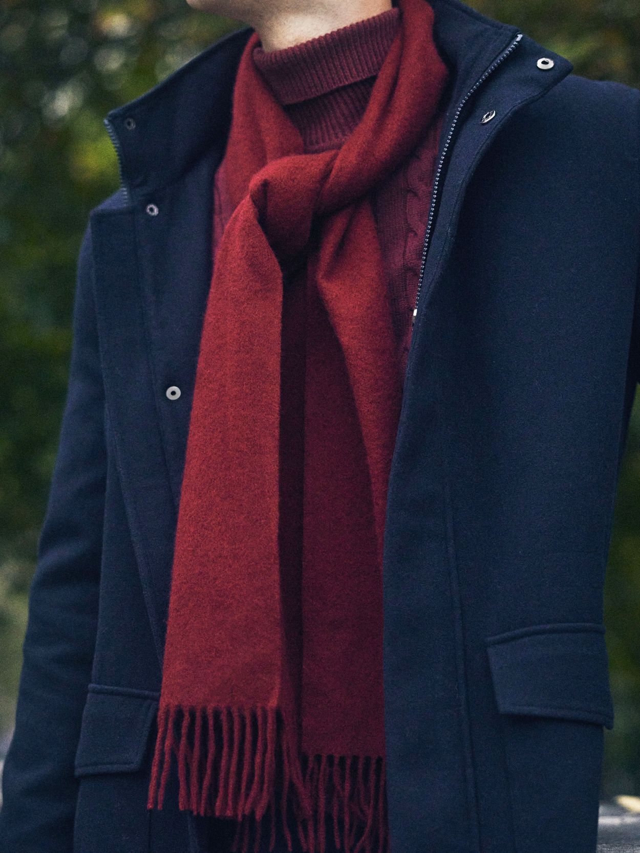 Burgundy Winter Scarf Wool