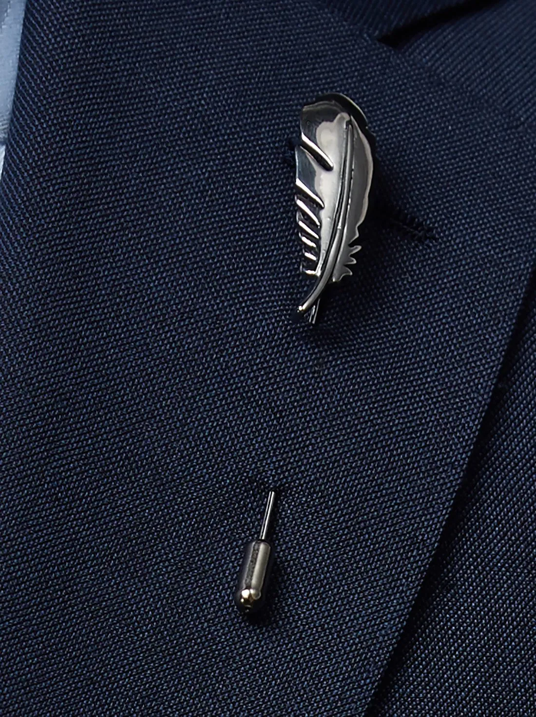 Silver Lapel Pin Feather