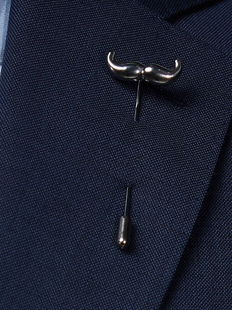 Sølv Lapel Pin Mustasch