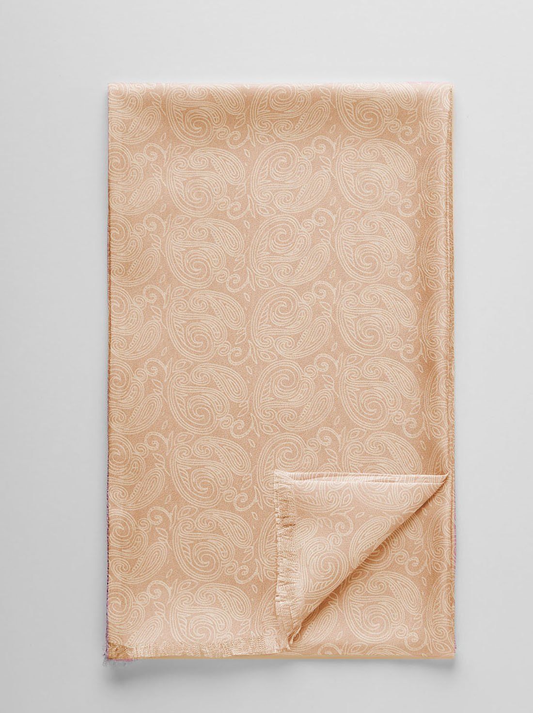 Champagne Silk Scarf Paisley