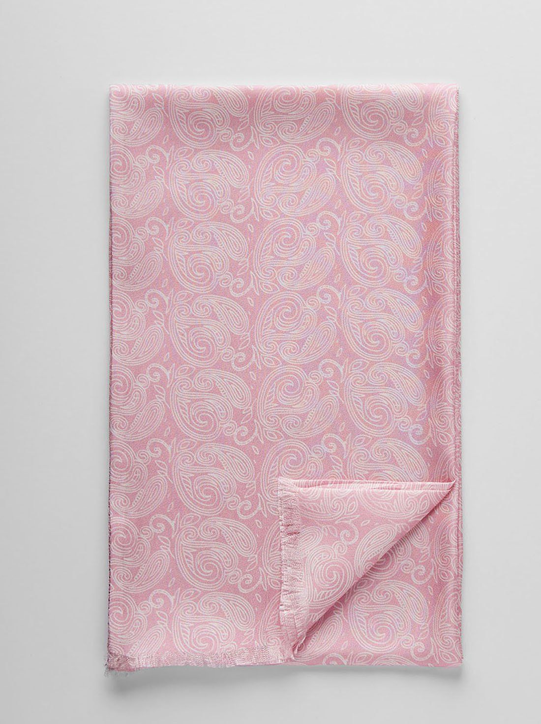 Pink Silk Scarf Paisley
