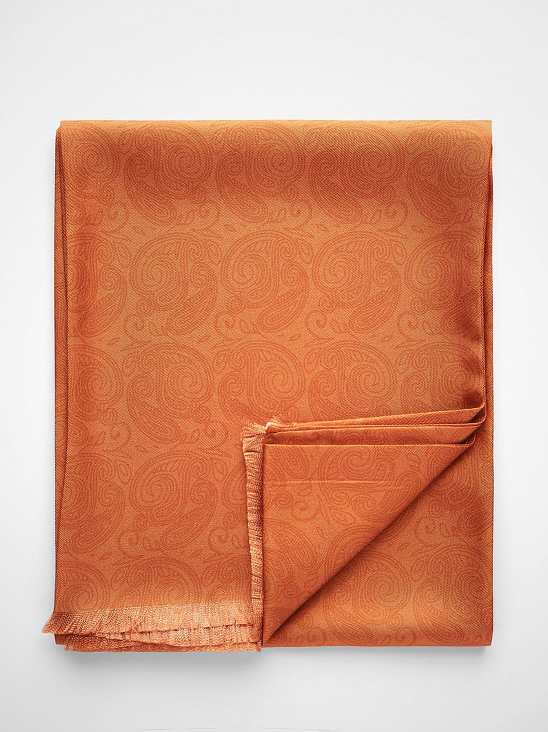 Orange Silketørklæde Paisley