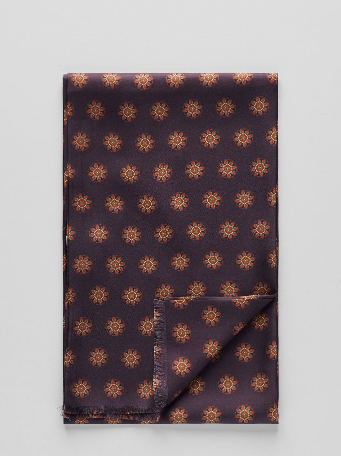 Silk Scarf Floral Blue