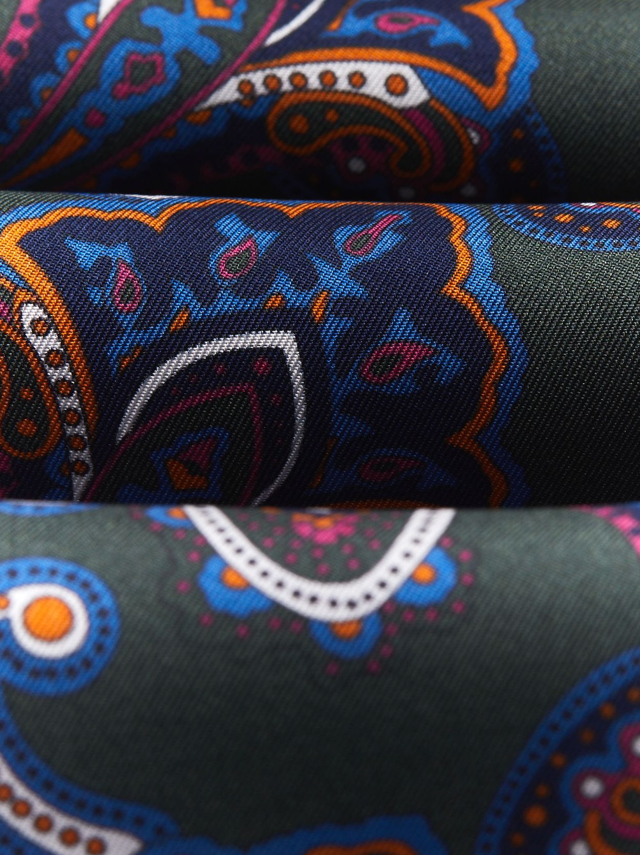 Green Silk Scarf Paisley