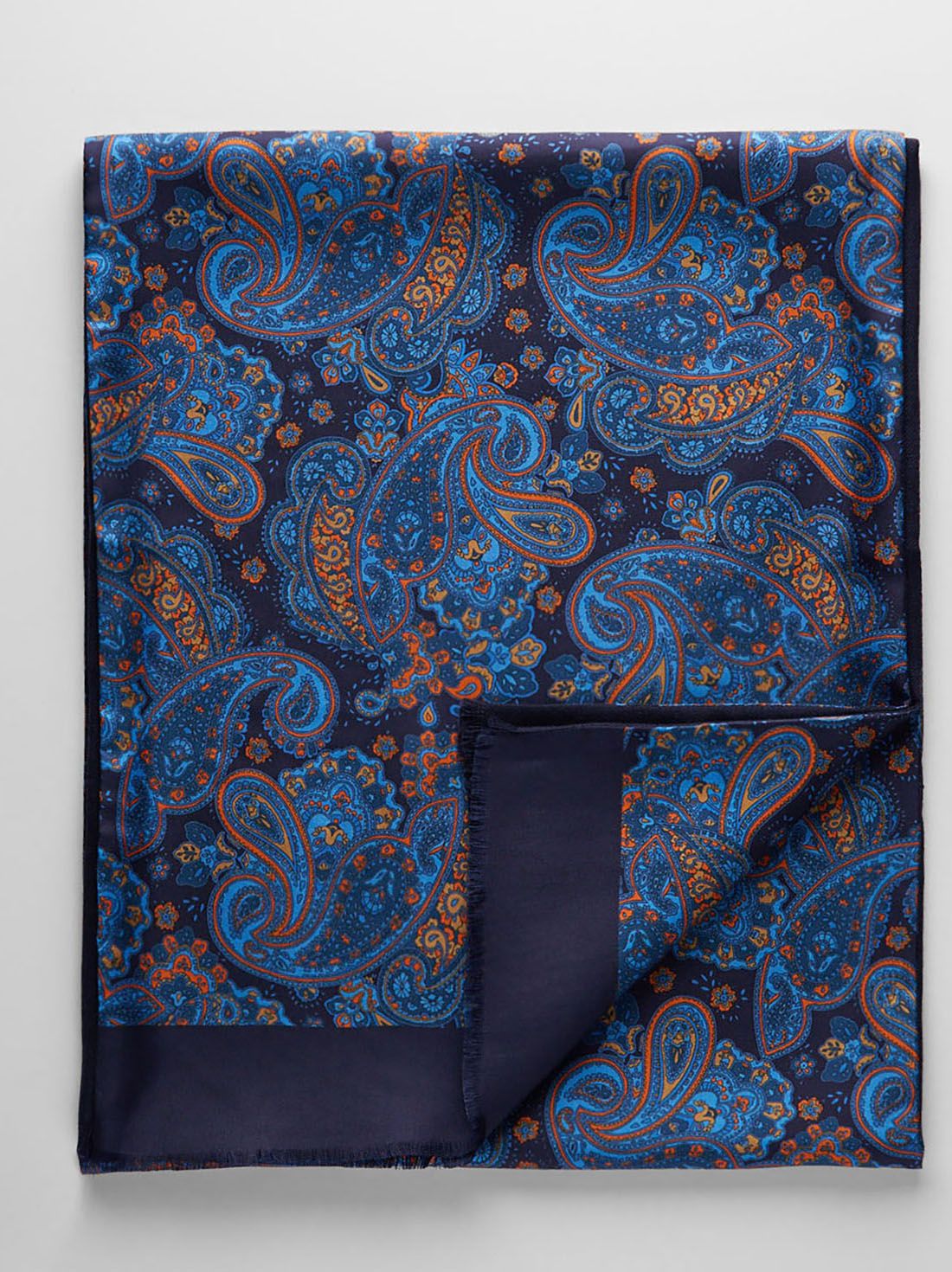 Blue Wool & Silk Scarf