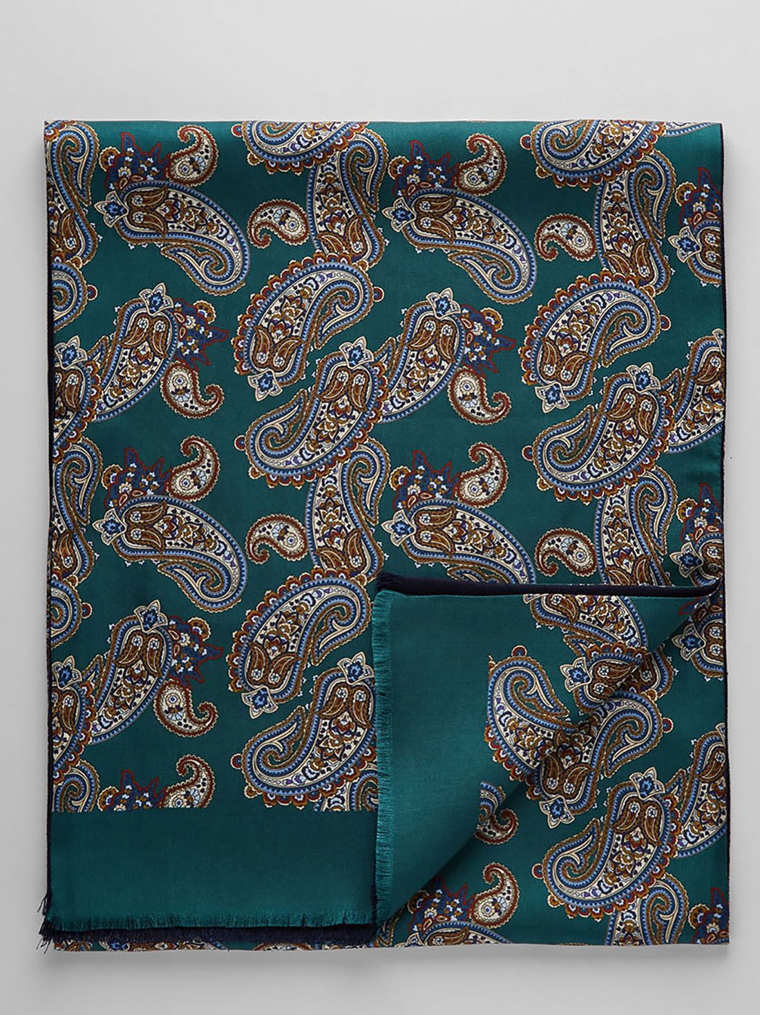 Green Wool & Silk Scarf