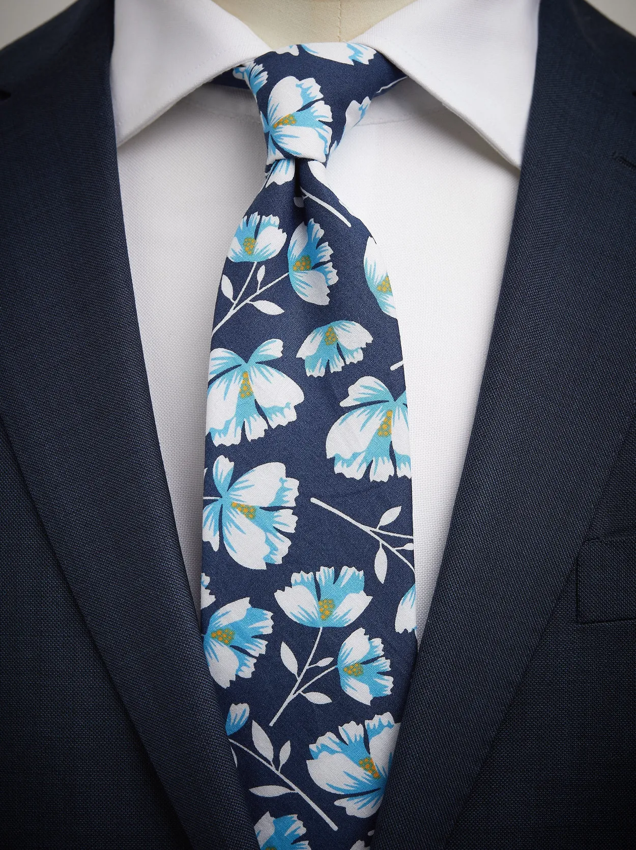 Blue Tie Cotton Floral