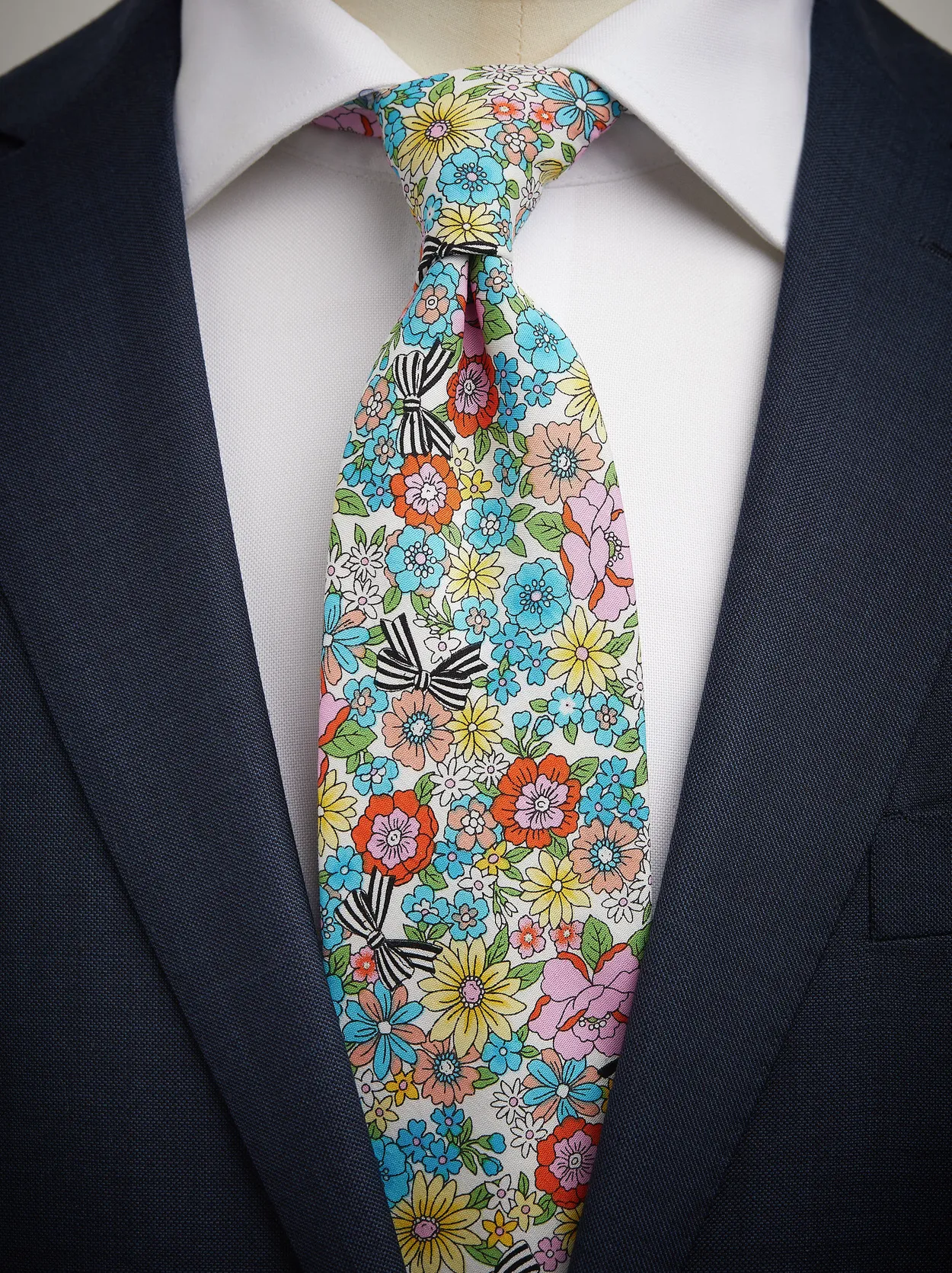 Blue & Green Tie Cotton Floral