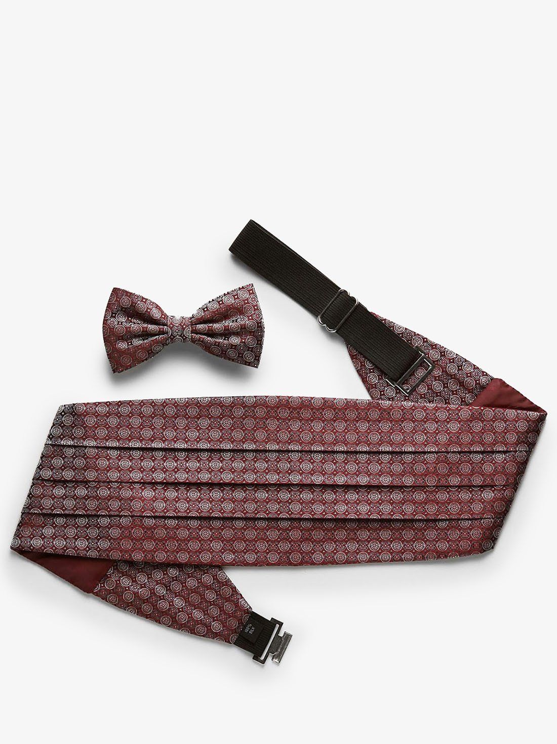 Burgundy Geometric Cummerbund