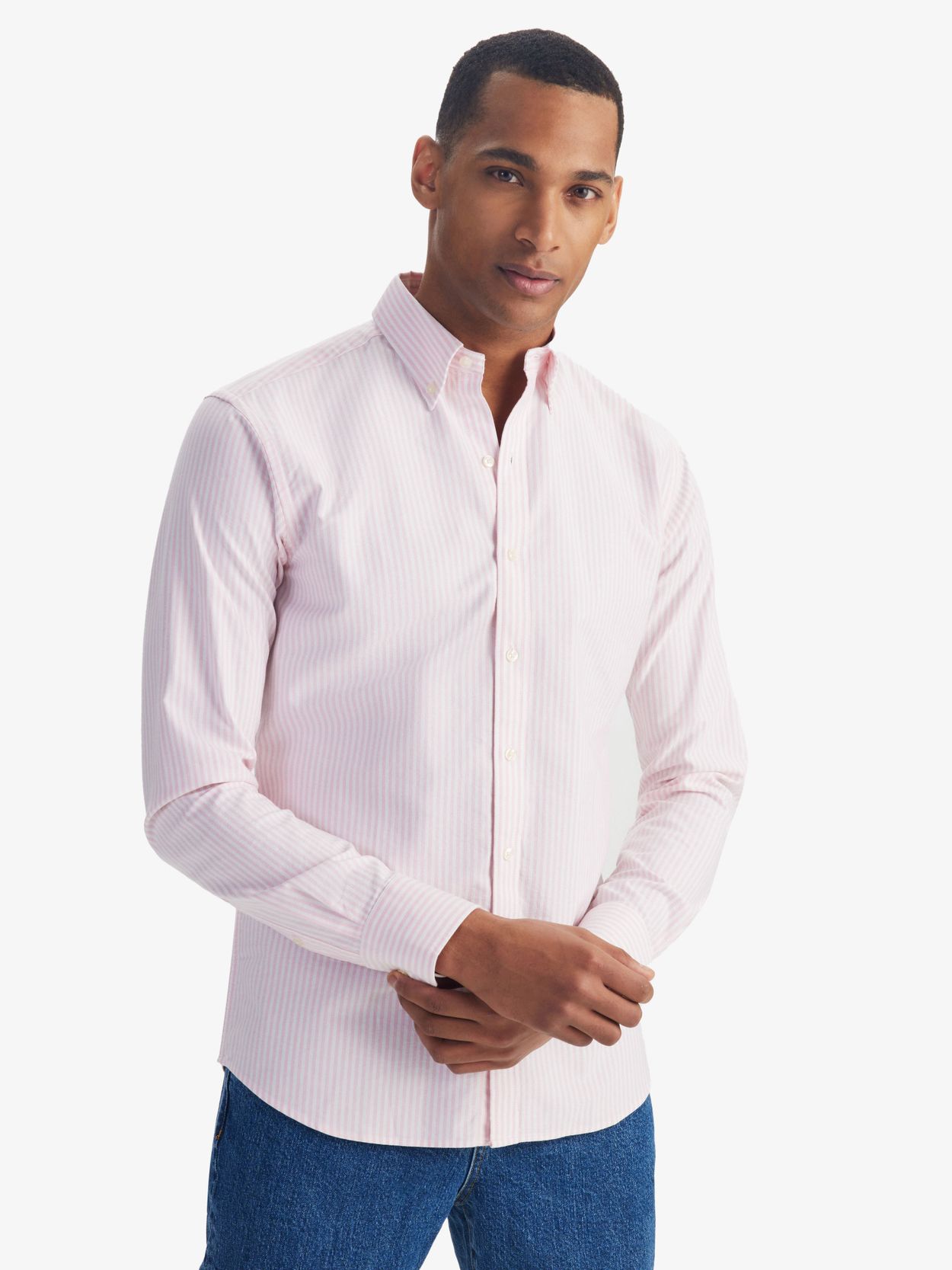 Roze gestreept Oxford-shirt