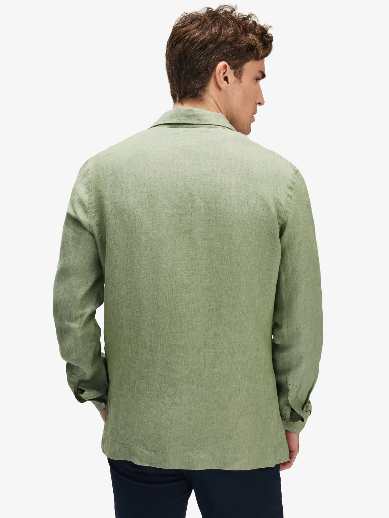 Green Linen Shirt Jacket