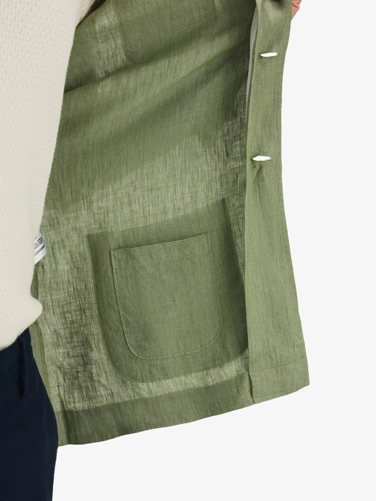 Green Linen Shirt Jacket