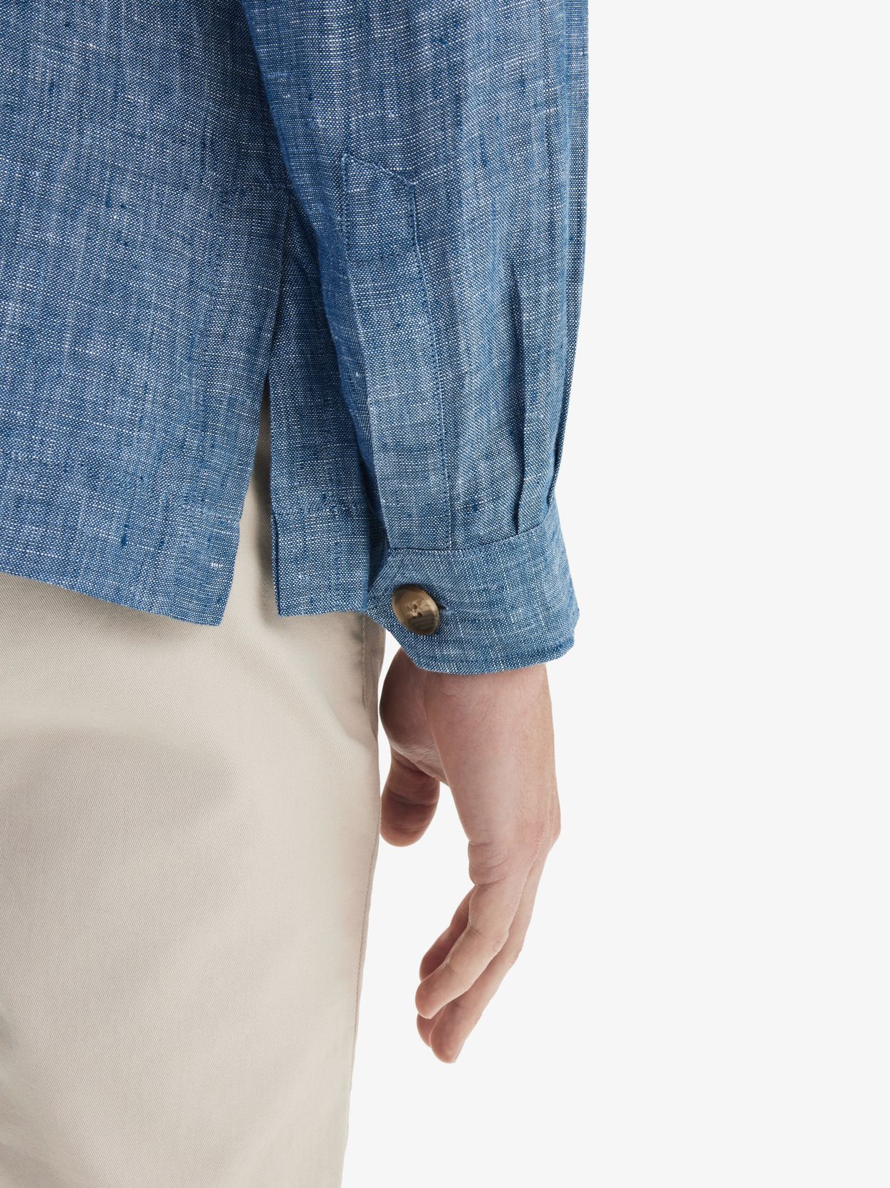 Blue Linen Shirt Jacket