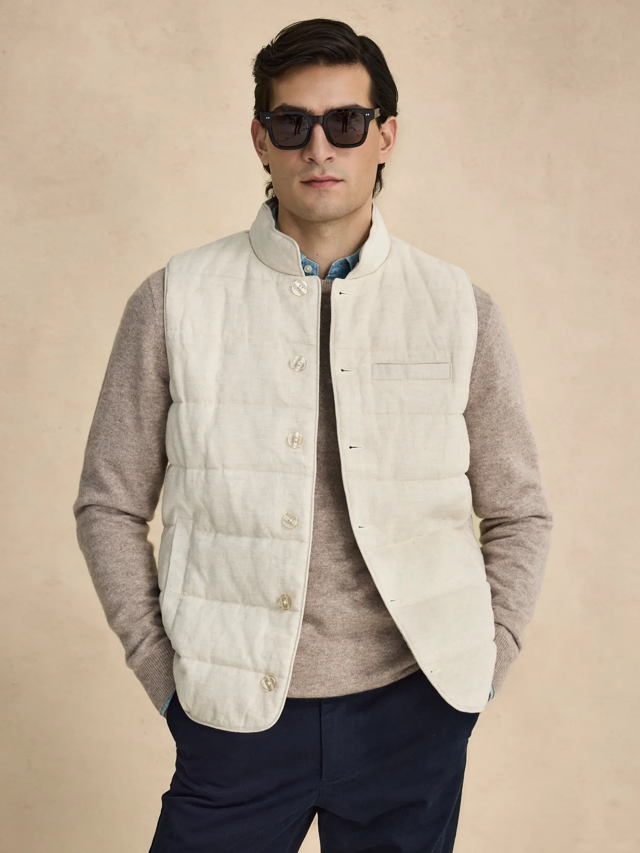 Gilet en Lin Sable