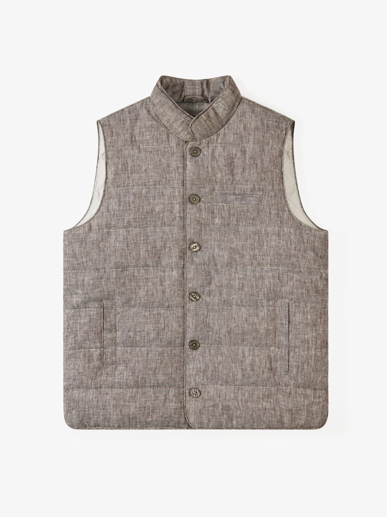 Beige Linen Vest
