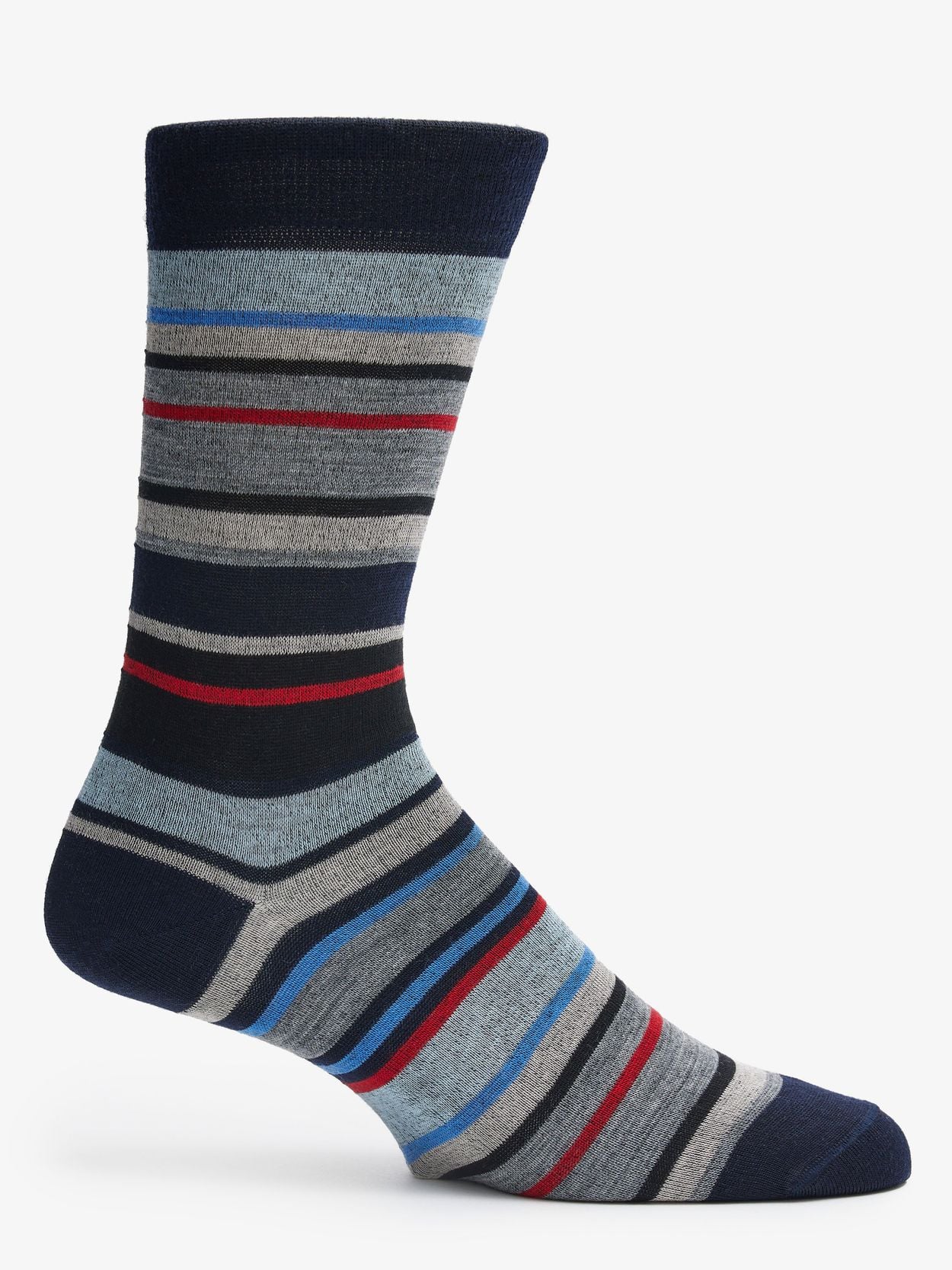 striped wool dress socks Merino Rainbow Stripe Mid-Calf  The Andover Shop STYLE Mid John Henric - Multicolored Socks