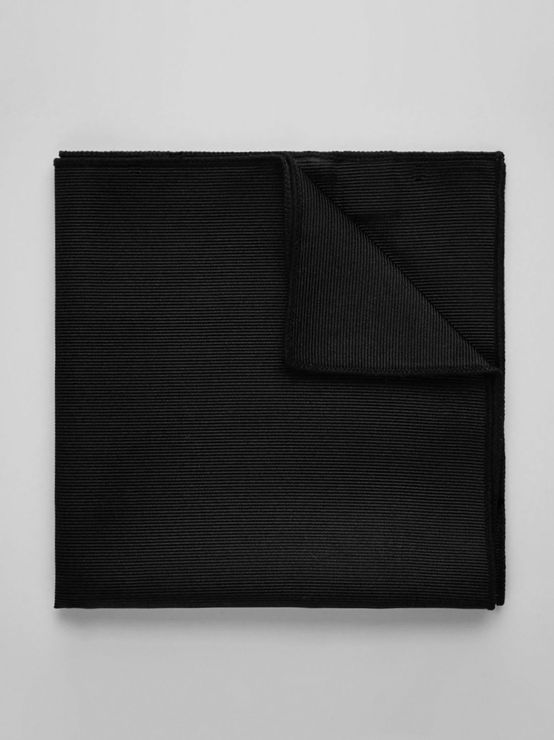 Black Pocket Square Plain