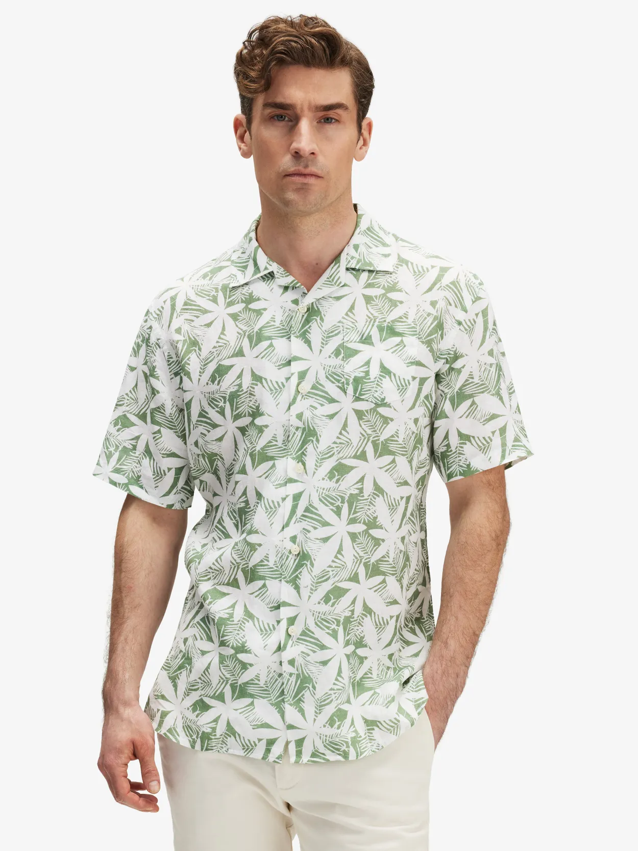 Green Hawaii Linen Shirt