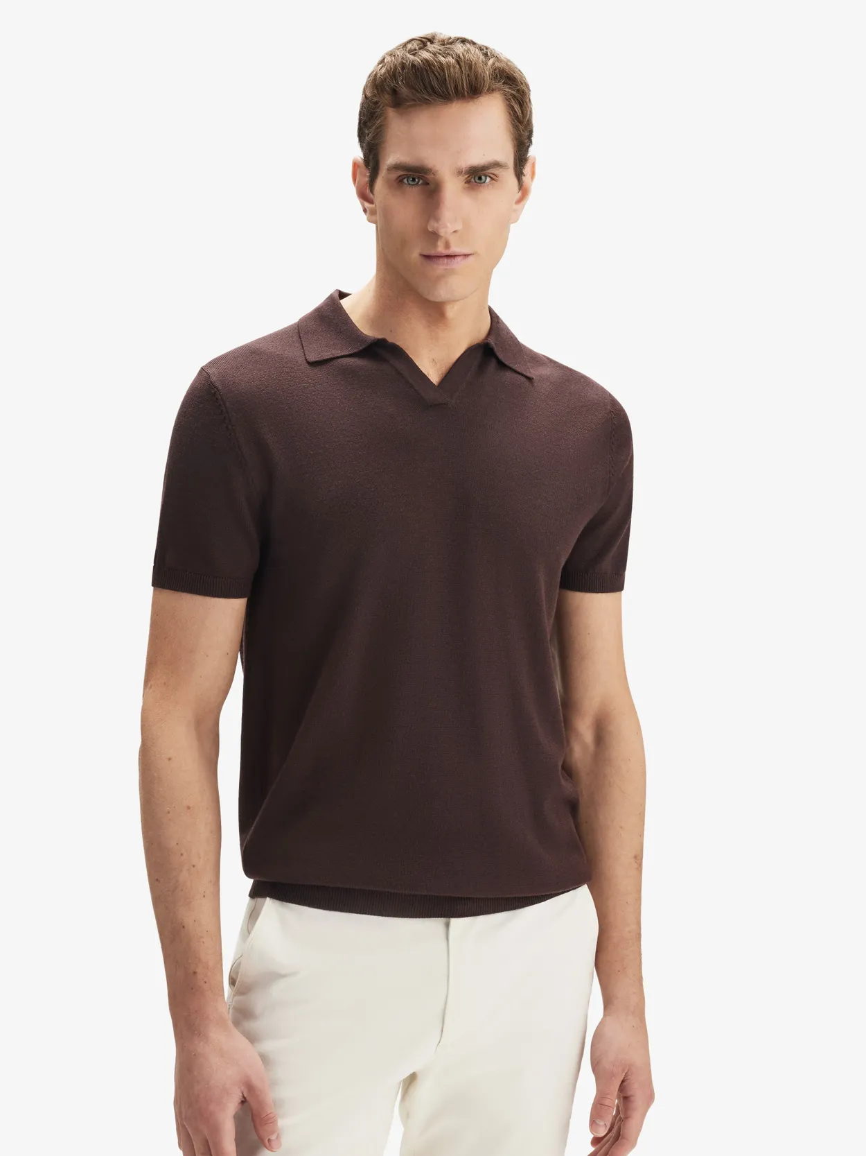 Brown Polo Shirt Merino