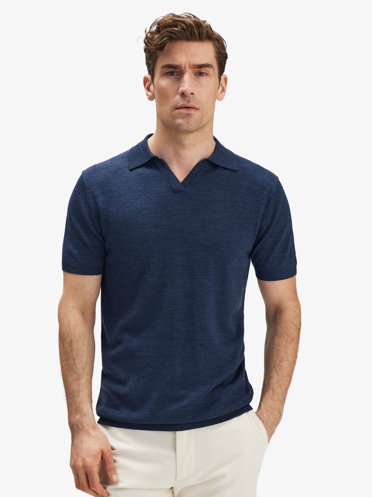 Blue Polo Shirt Merino