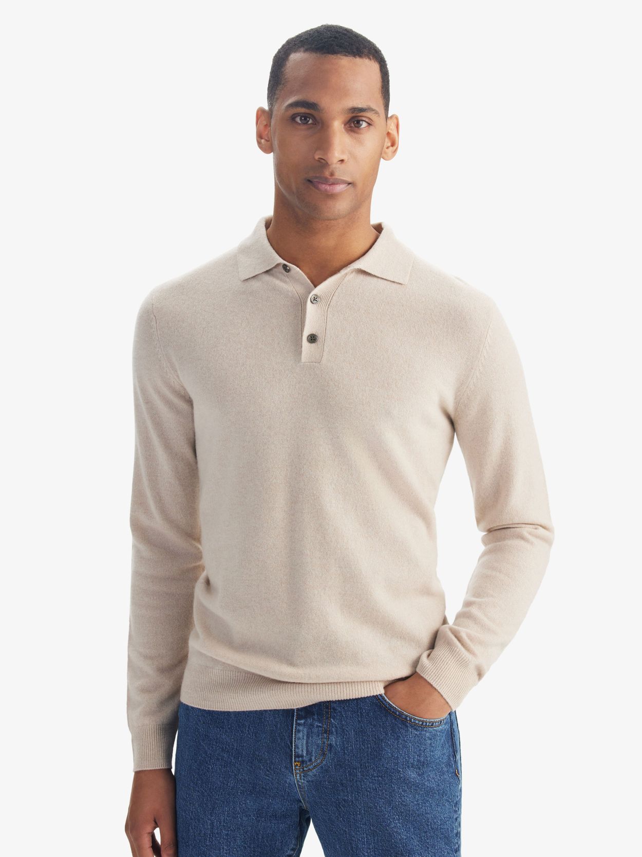 Light Beige Polo Sweater