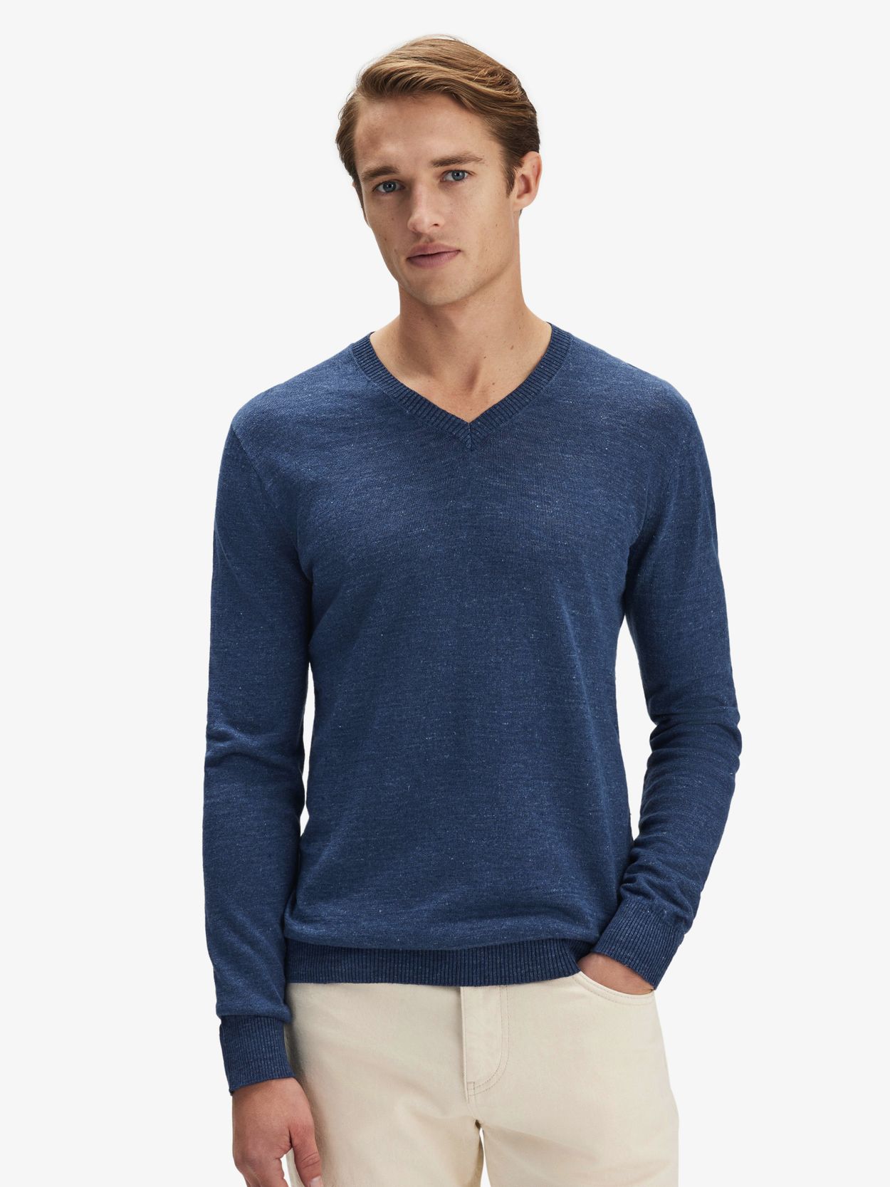 Blue Linen Sweater