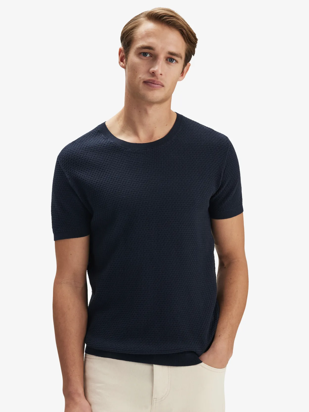 Blå T-shirt Hørblend