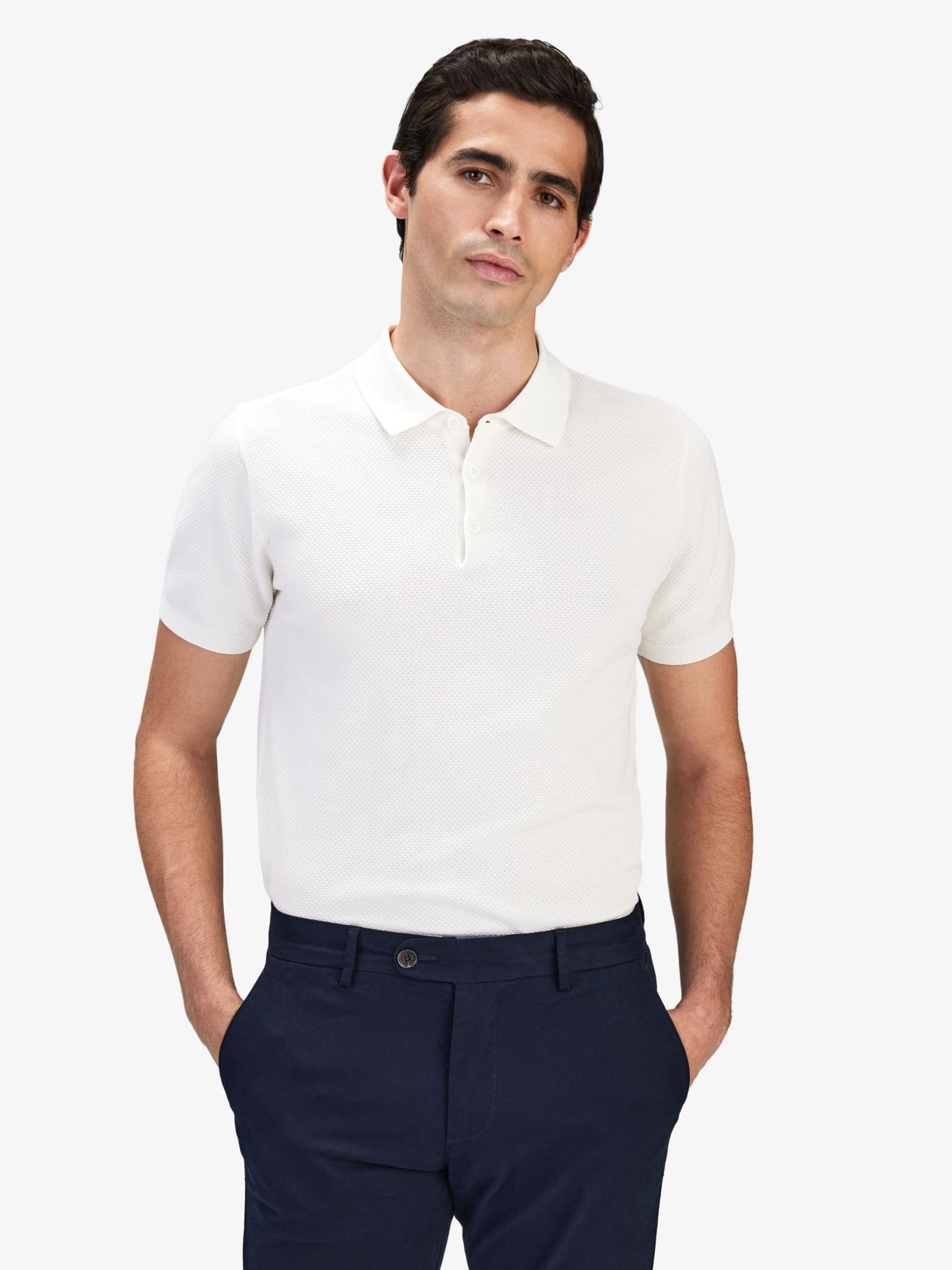 White Cotton Polo Pike