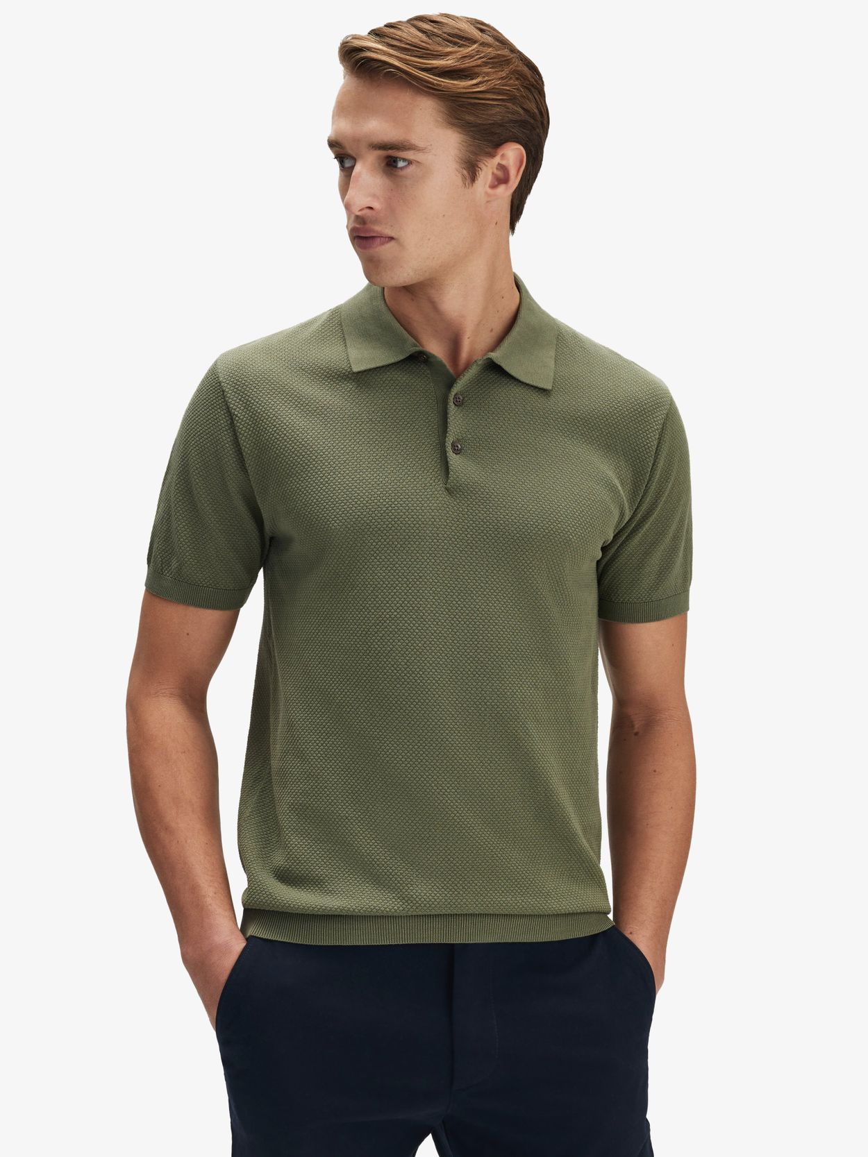 Olive Green Cotton Polo Pike