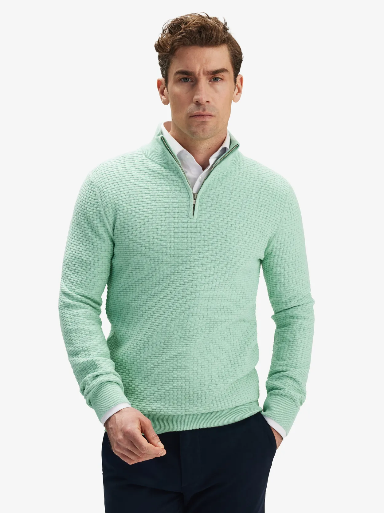 Mint Green Zipper Sweater