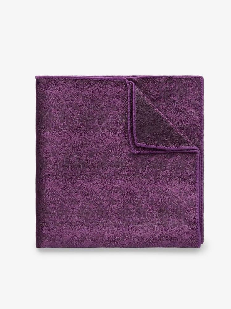 Pochette Costume Homme Satin Prune Fuchsia - Mouchoir De Poche Violet Rose 21x21 Cm Pour Mariage