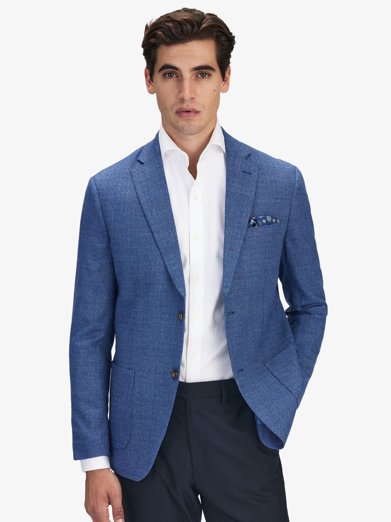 Light Blue Havana Blazer in Wool Silk Linen Cashmere