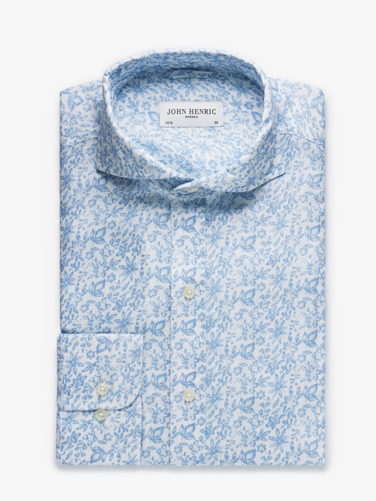 Blue Floral Linen Shirt - Buy online | John Henric