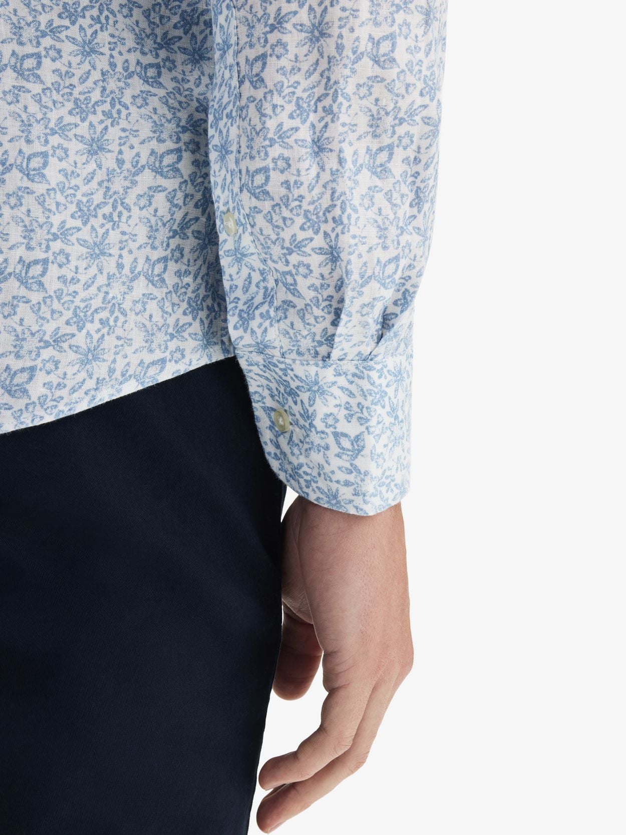 Blue Floral Linen Shirt - Buy online | John Henric