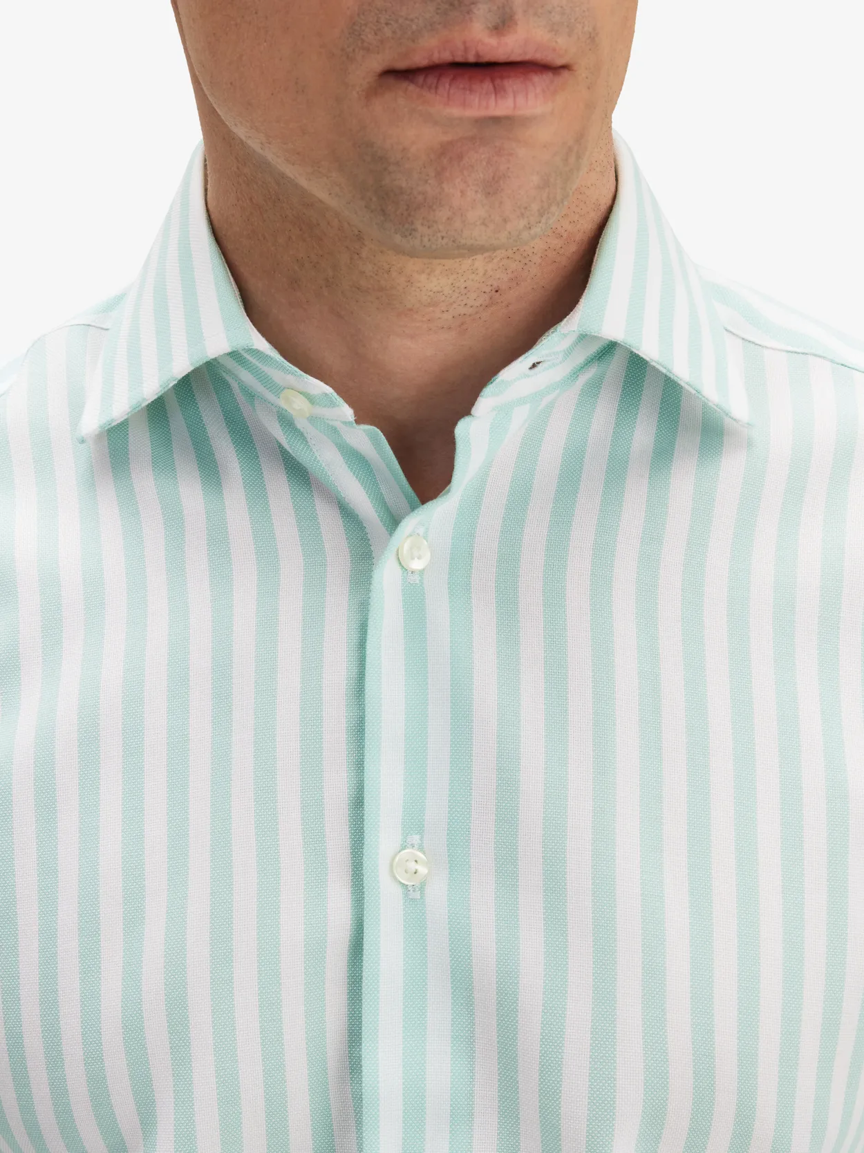 Light green striped store shirt