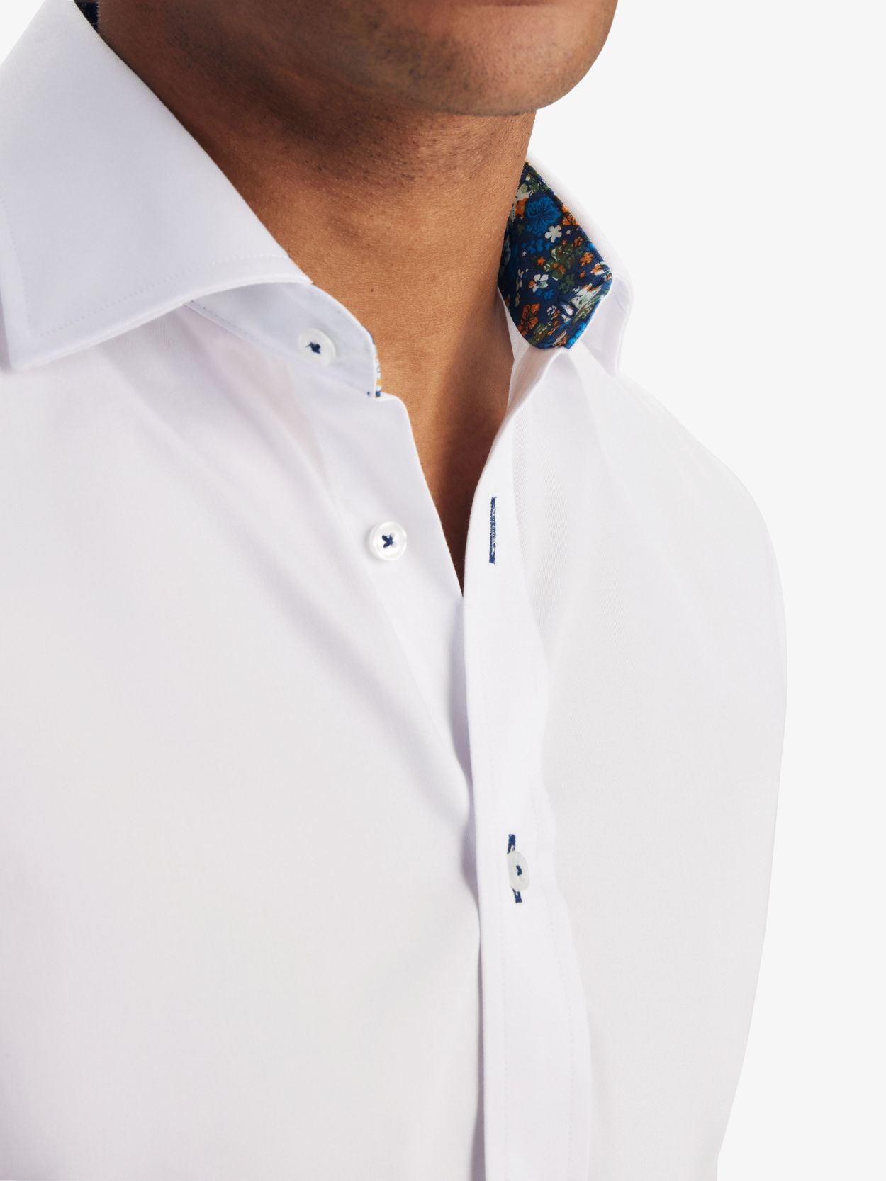 White Contrast Shirt - Men's dress shirt twill fabric - Buy online | John  Henric