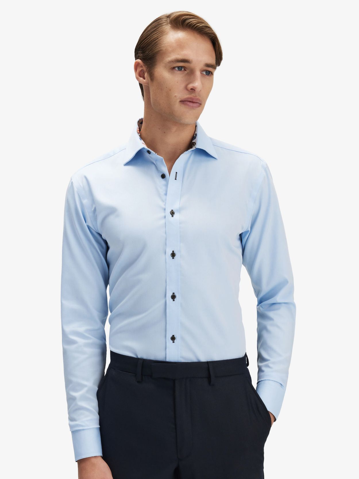 Light Blue Cotton Free Performance Twill Shirts by Proper Cloth