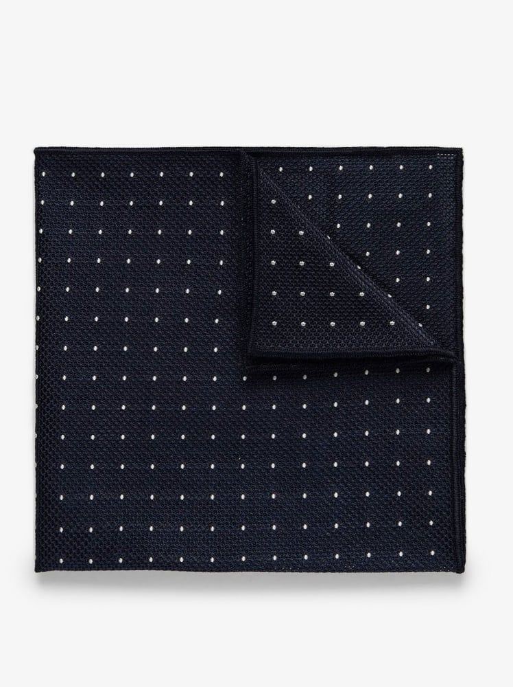 DQT Handmade Men's Knit Knitted Plain Pocket Square Handkerchief - Formal Accessory