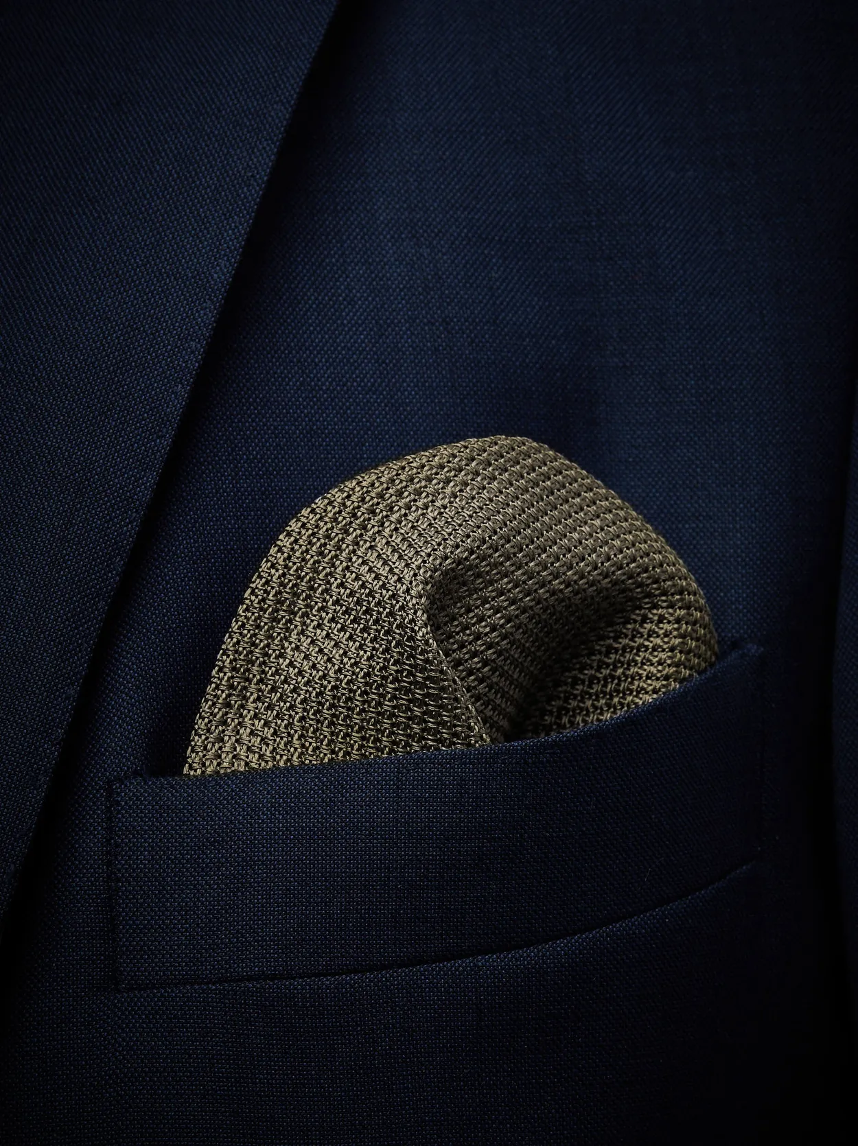 Olive Green Grenadine Pocket Square