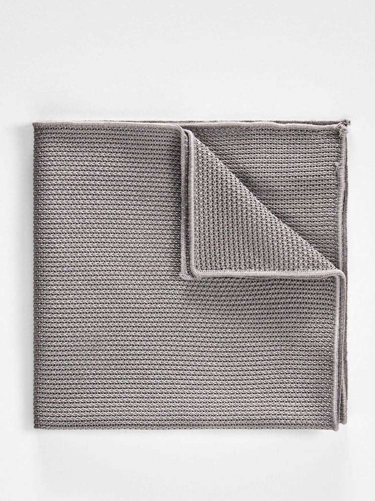 Grey Grenadine Pocket Square