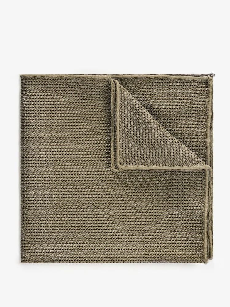 Olive Green Grenadine Pocket Square