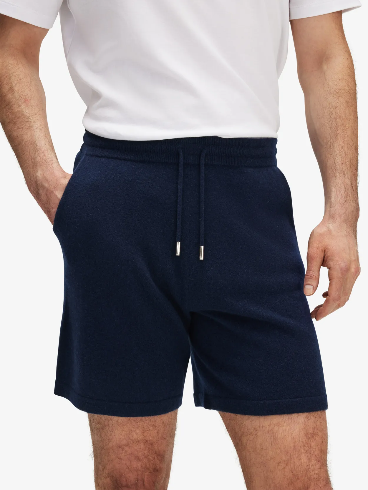 Blue Cashmere Shorts