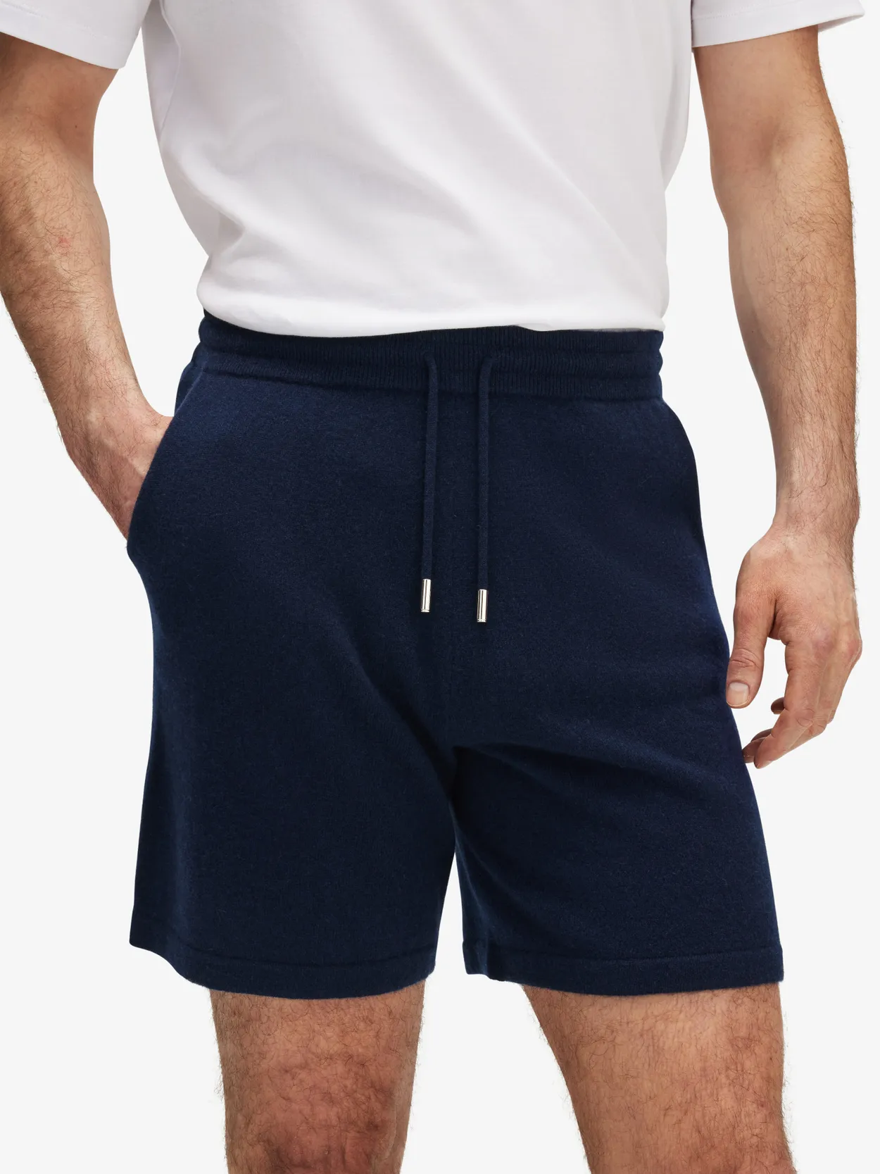 Blaue Kaschmirshorts